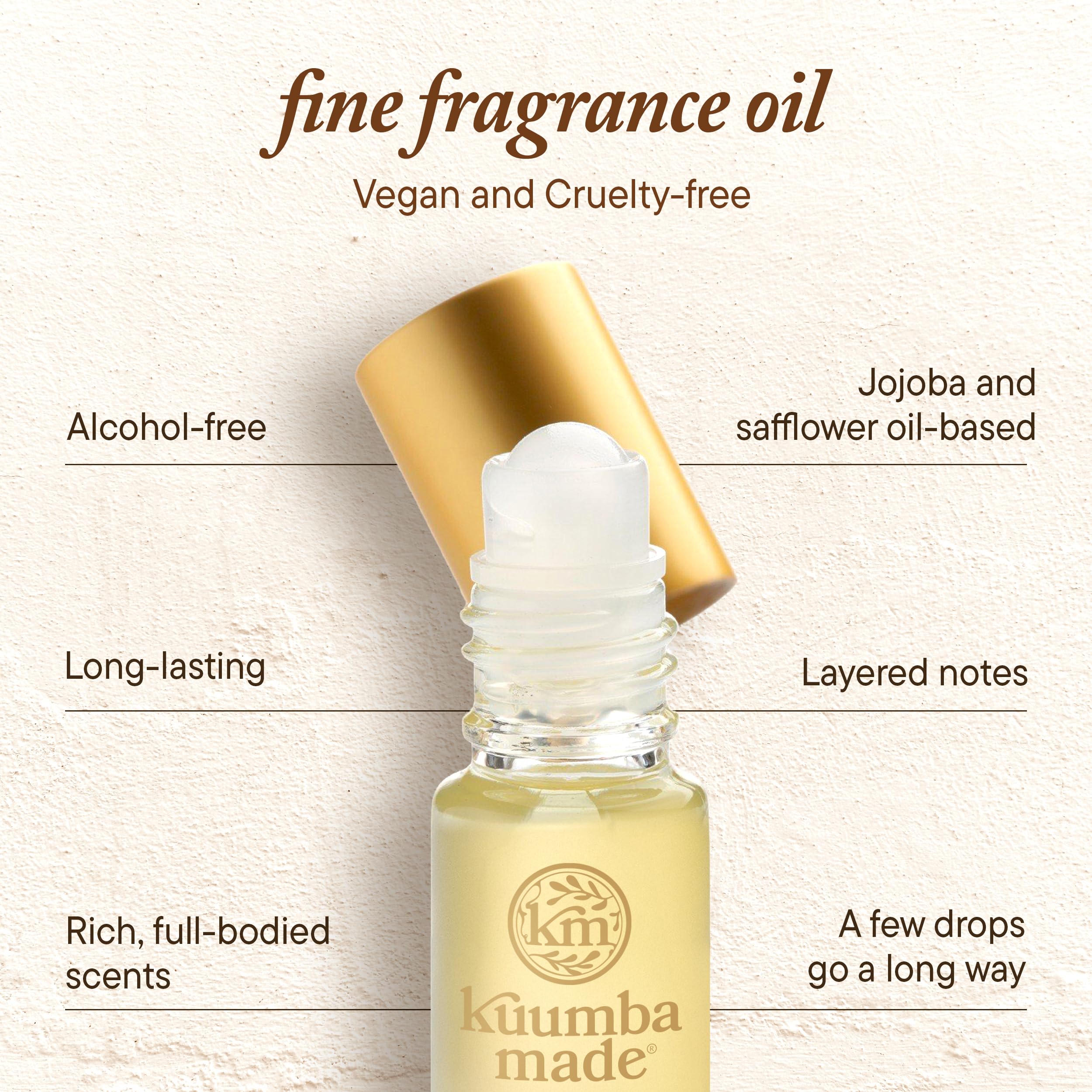 Kuumba Made fragrance base uses jojoba oil for skin-friendly aroma