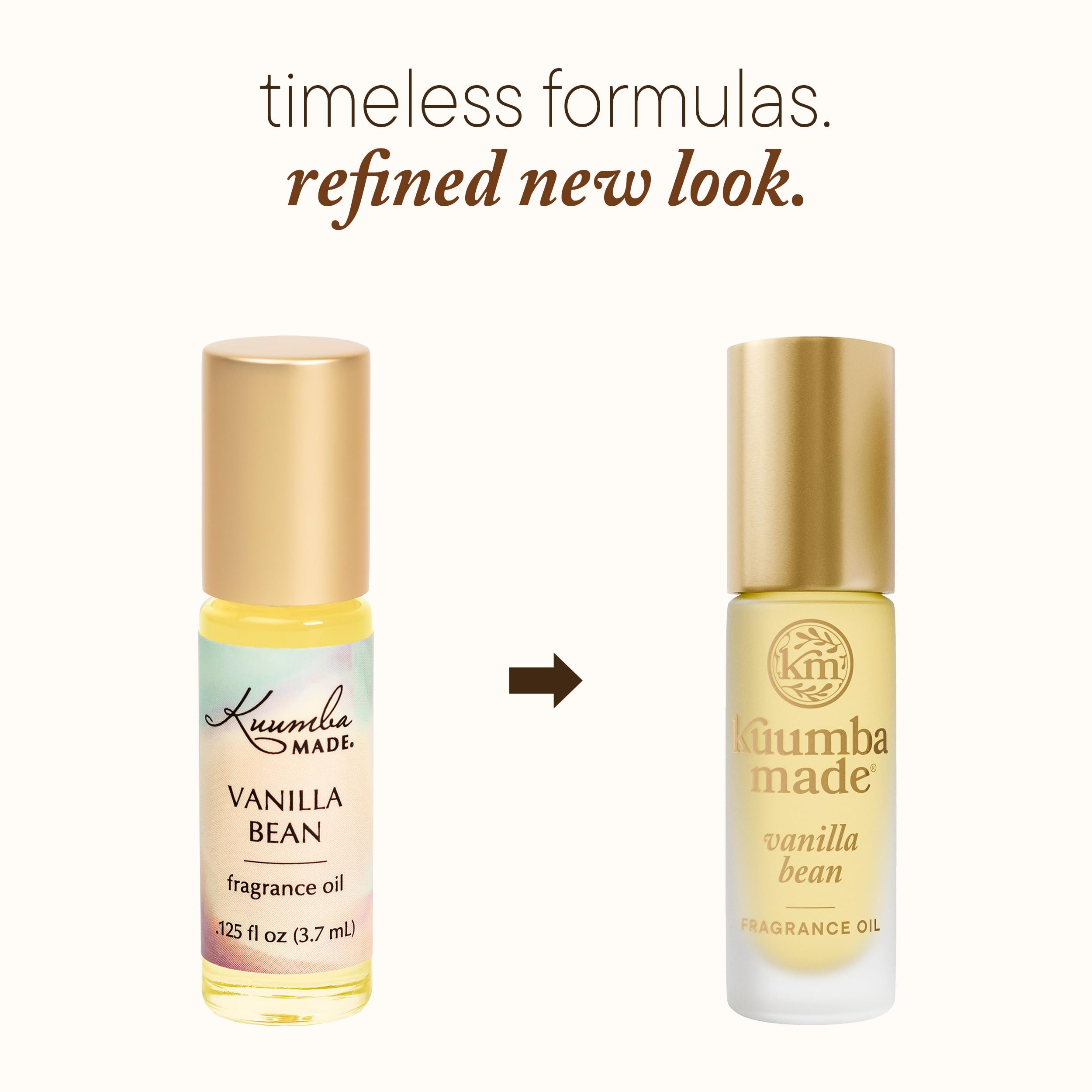 Close-up of Kuumba Made rollerball applying vanilla fragrance