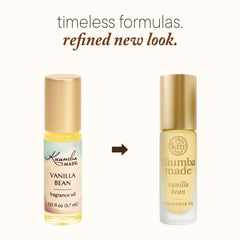 Close-up of Kuumba Made rollerball applying vanilla fragrance