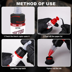 KVM Tattoo Ink high-saturation colors for bold, true-to-life results.