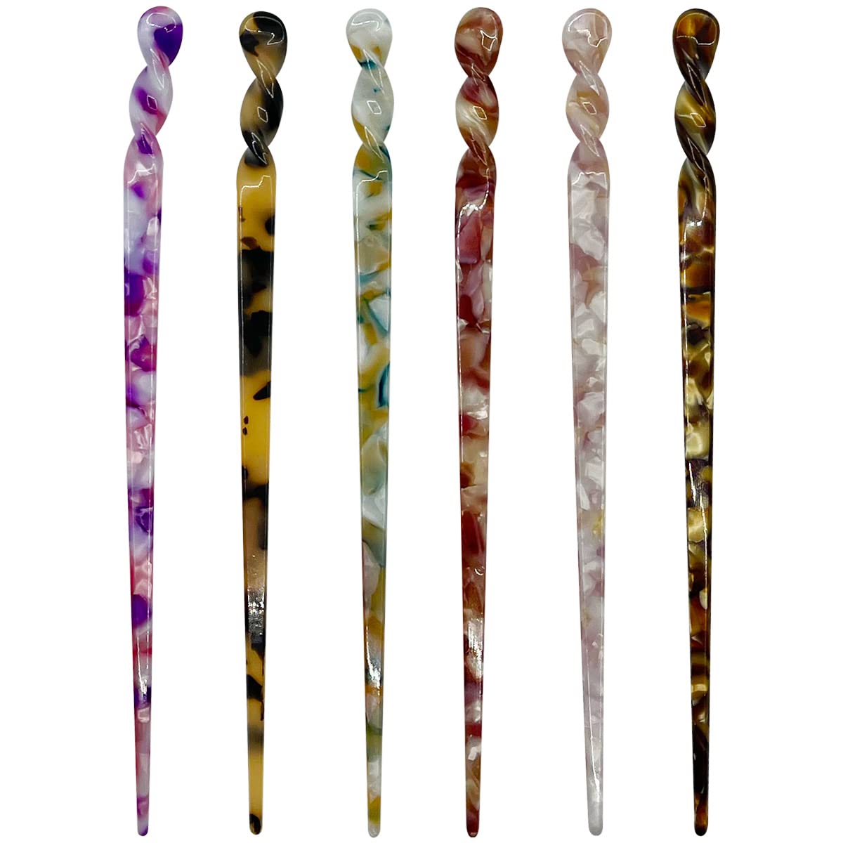 KVZVK palillos de pelo acetato con estampado leopard retro para fijar peinado con estilo