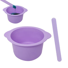 KVZVK silicone wax bowl with purple handle for safe, easy wax removal at home
