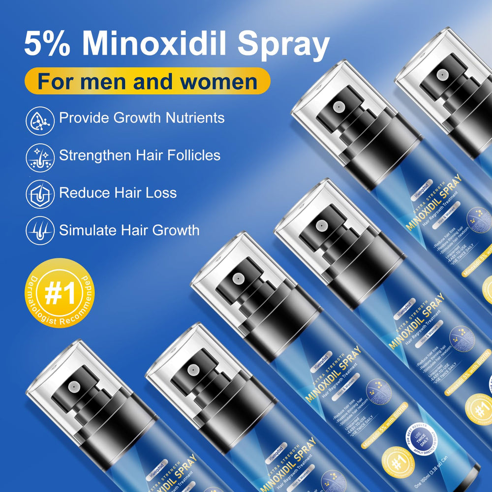 Kweqdsd Biotin-infused minoxidil bottle highlighting added nourishment for hair.