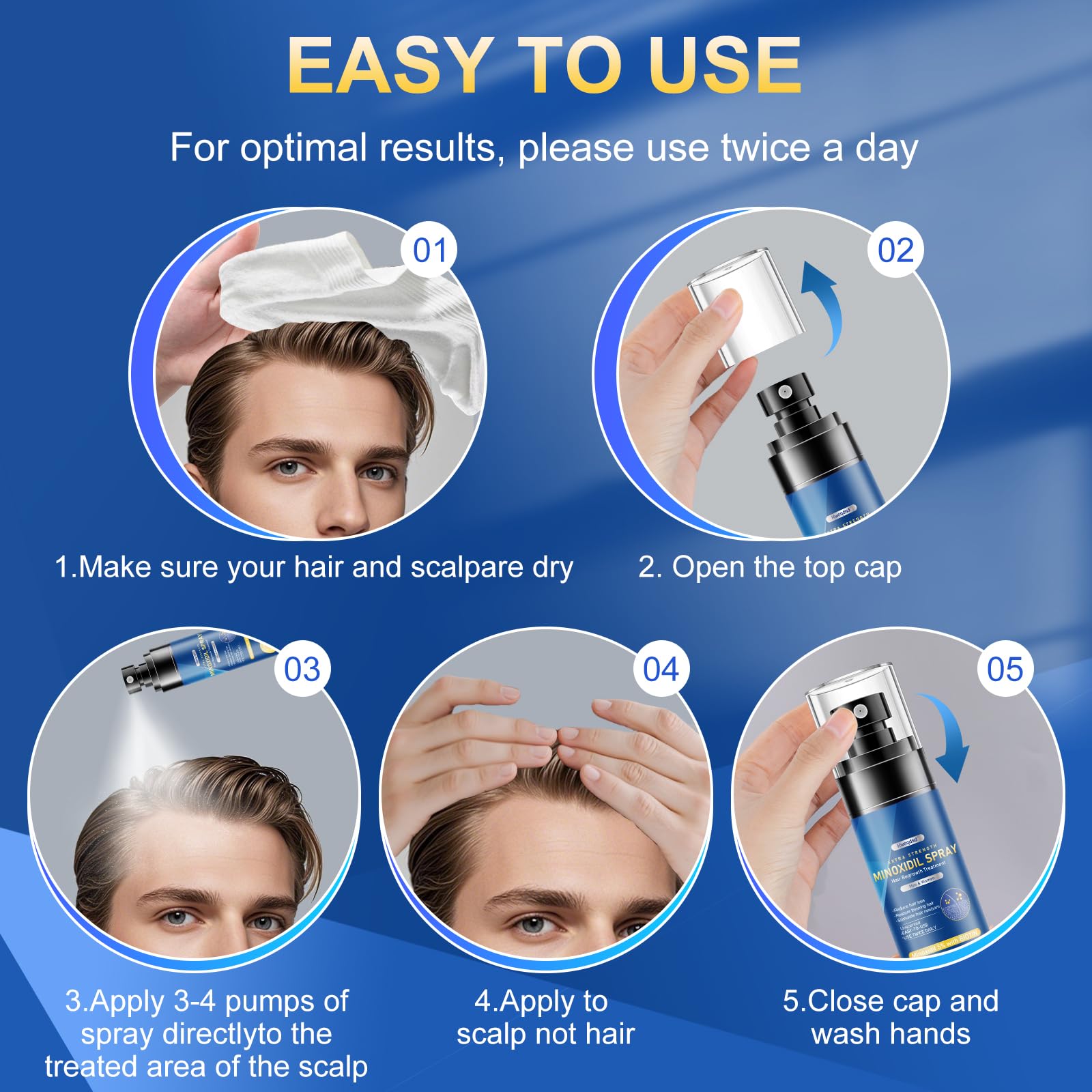 Kweqdsd Scalp spray being applied as part of daily routine.