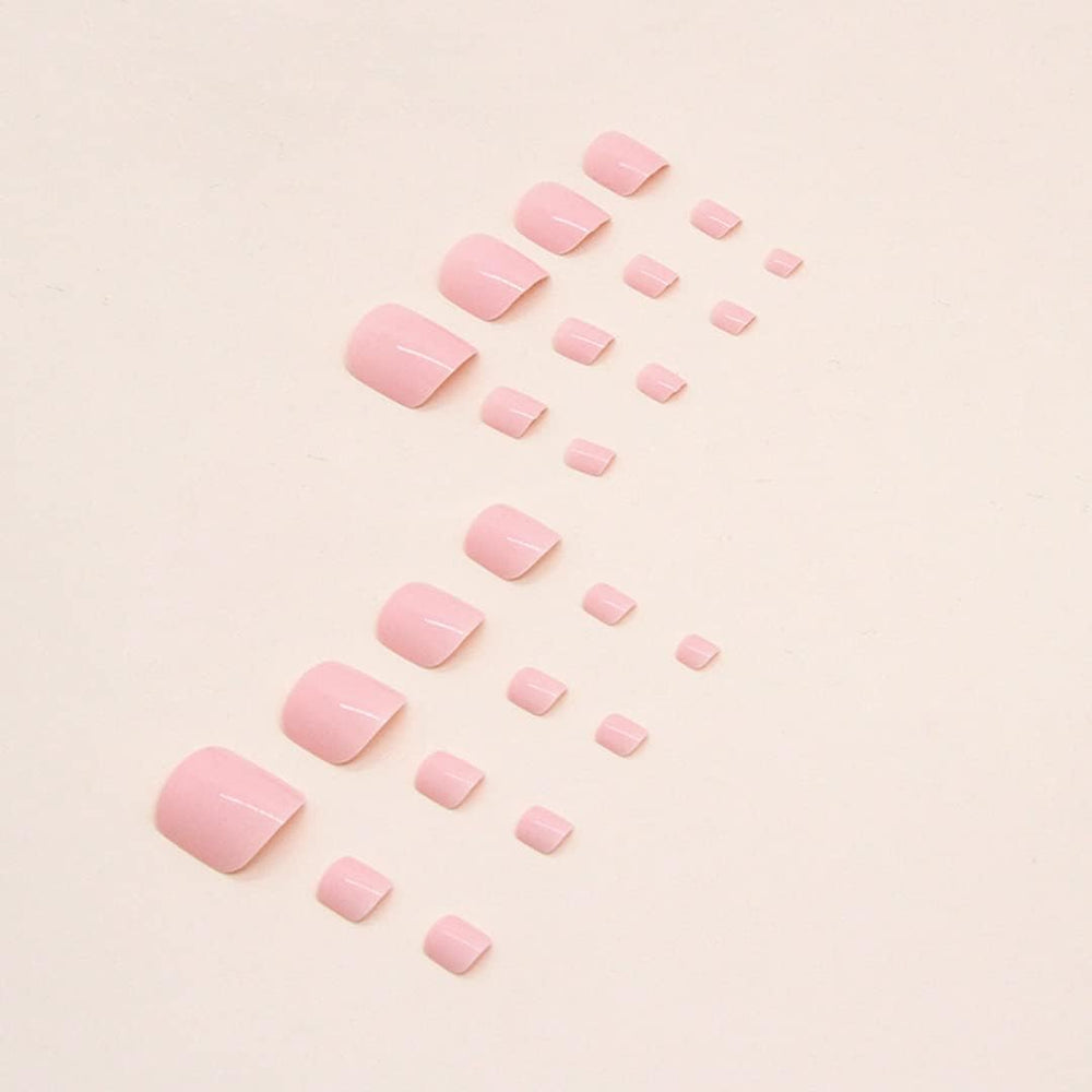 Uñas KXAMELIE para pies, diseño cuadrado corto para estilo moderno.