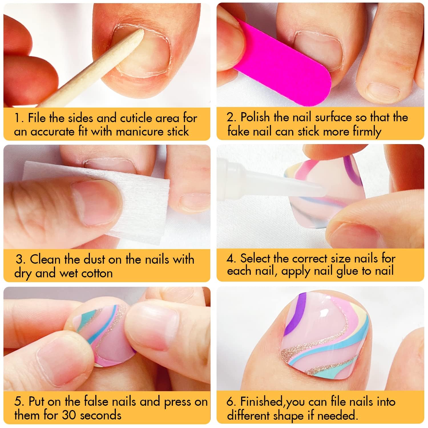 Uñas KXAMELIE para pies, reutilizables para cambios de look.