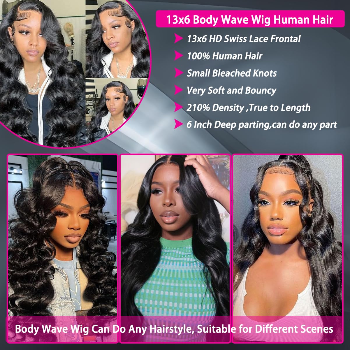KXBKXB 13x6 lace front cap detail for versatile parting options