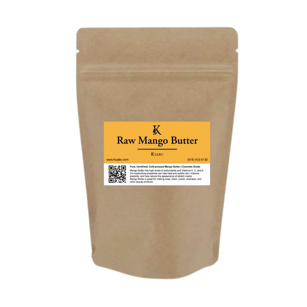 Kyabo Mango Butter raw virgin block closeup, pure unrefined base for moisturizers.