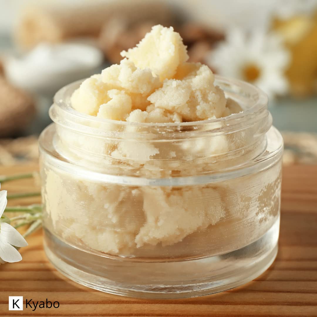 Kyabo Shea Butter packaging highlights natural, unrefined formula