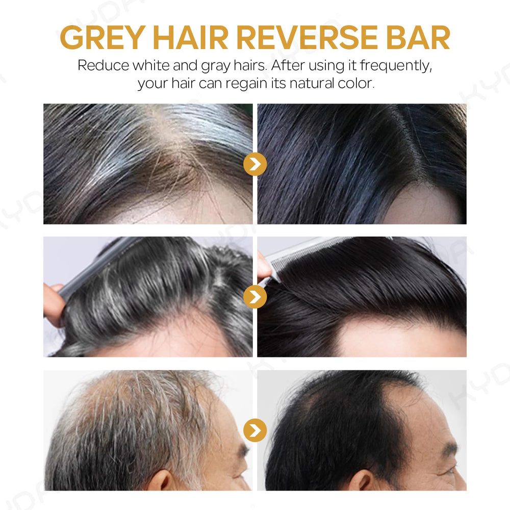 KYDA barra shampoo negro para cabello, aporta brillo y limpieza profunda.