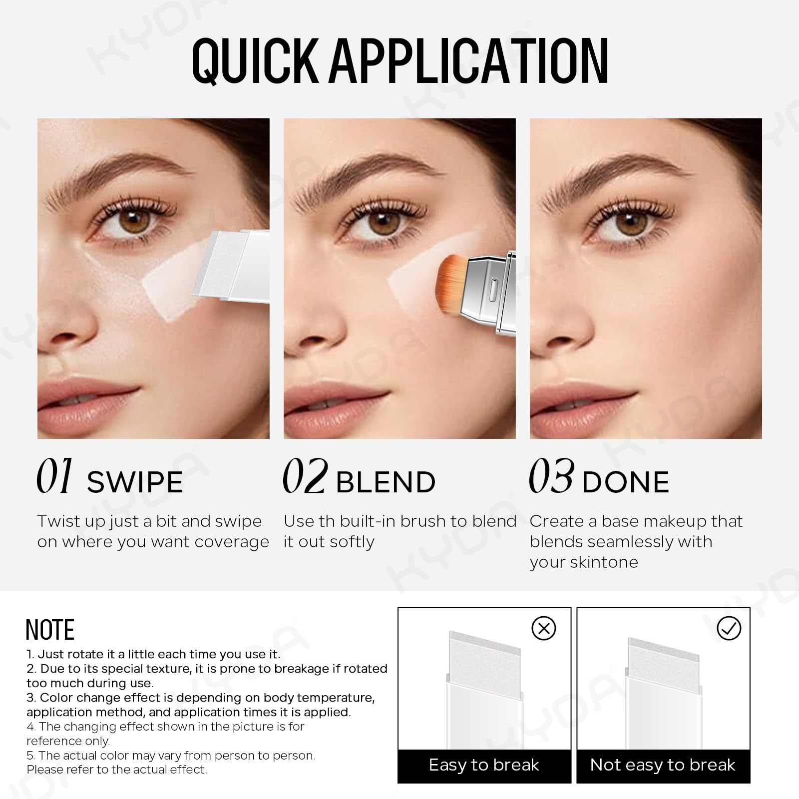 KYDA easy-to-use with brush blending for fast, polished makeup