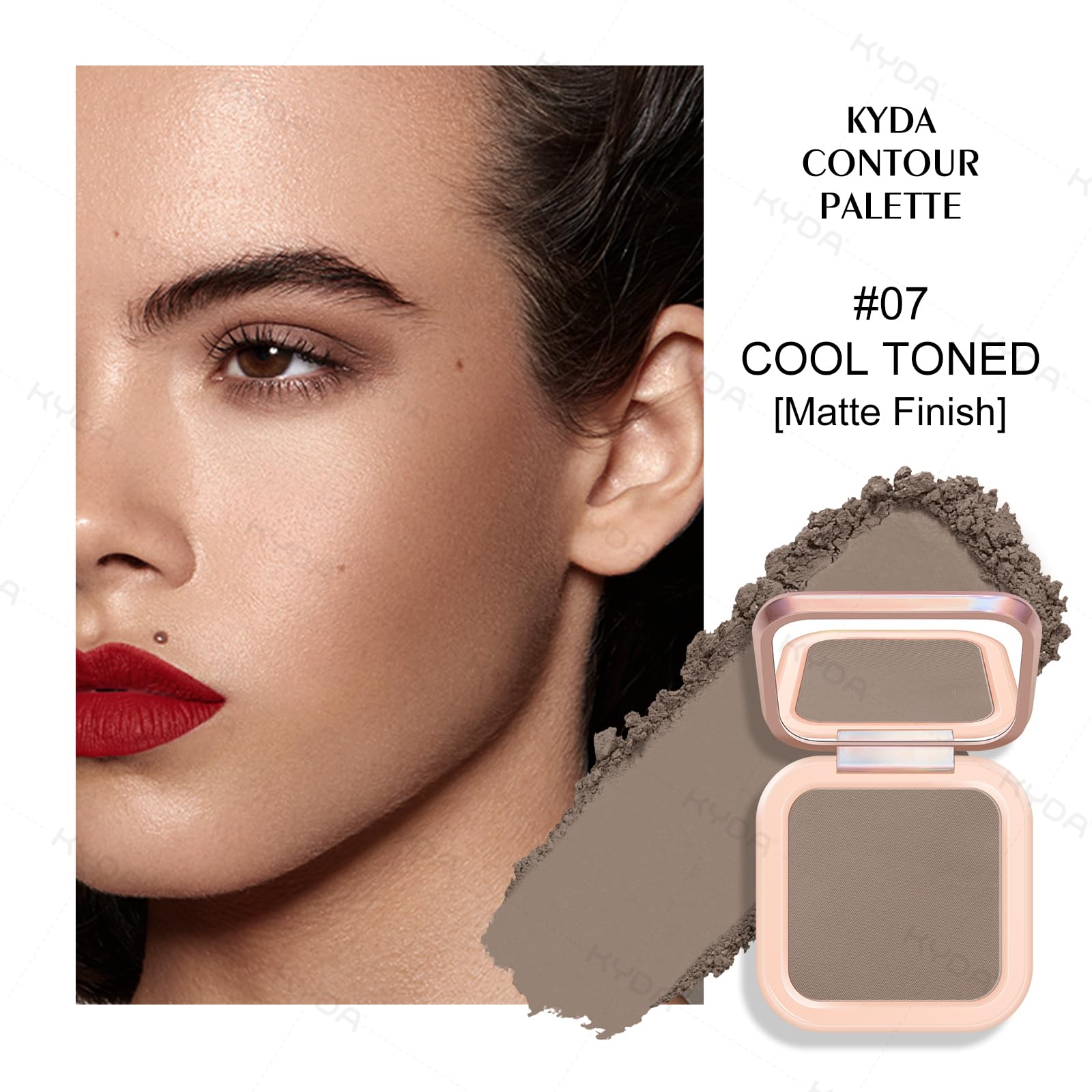 KYDA cool tone contour palette swatches reveal rich pigments for precise sculpting