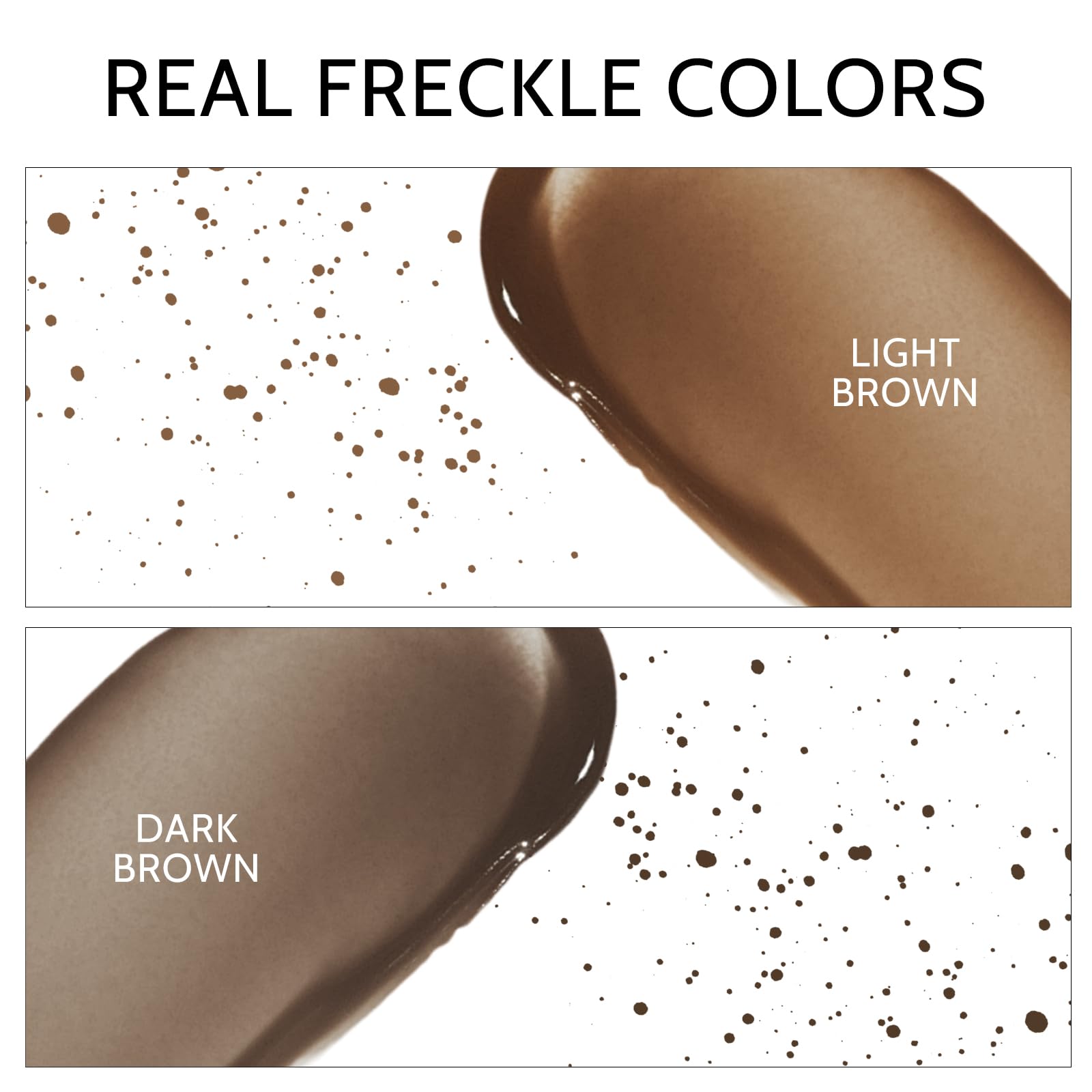 KYDA freckle pigments close-up, adaptable to all skin tones for daily wear.