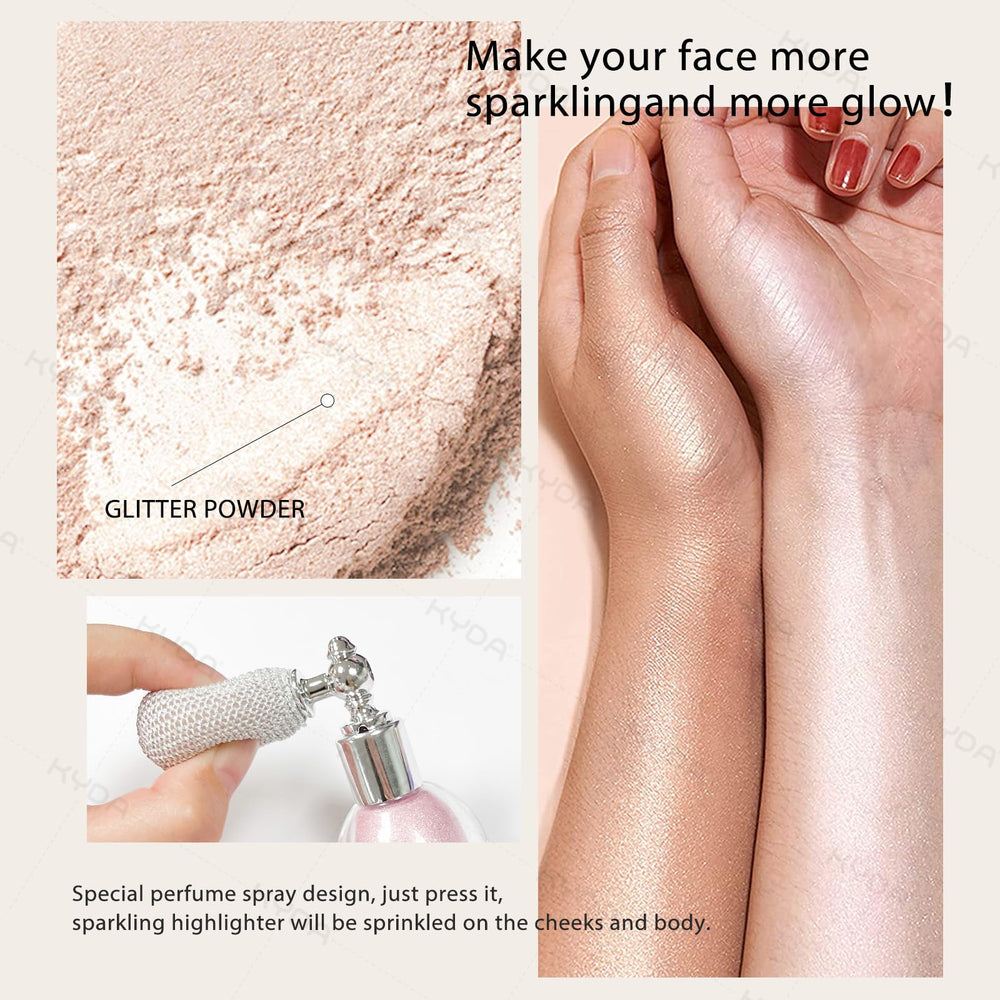 KYDA Glitter Powder Spray legs glow for party-ready look