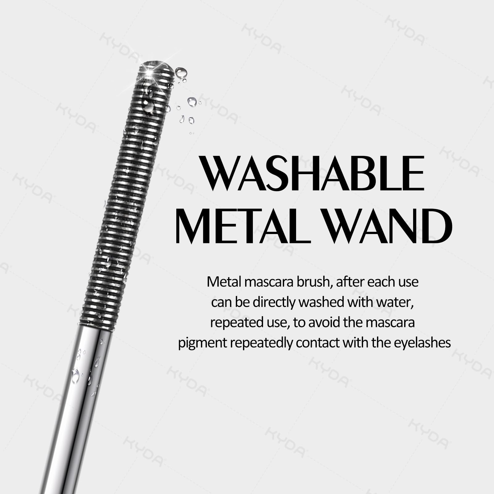 KYDA mascara metalica, cepillo lavable para uso repetido y higiene diaria.