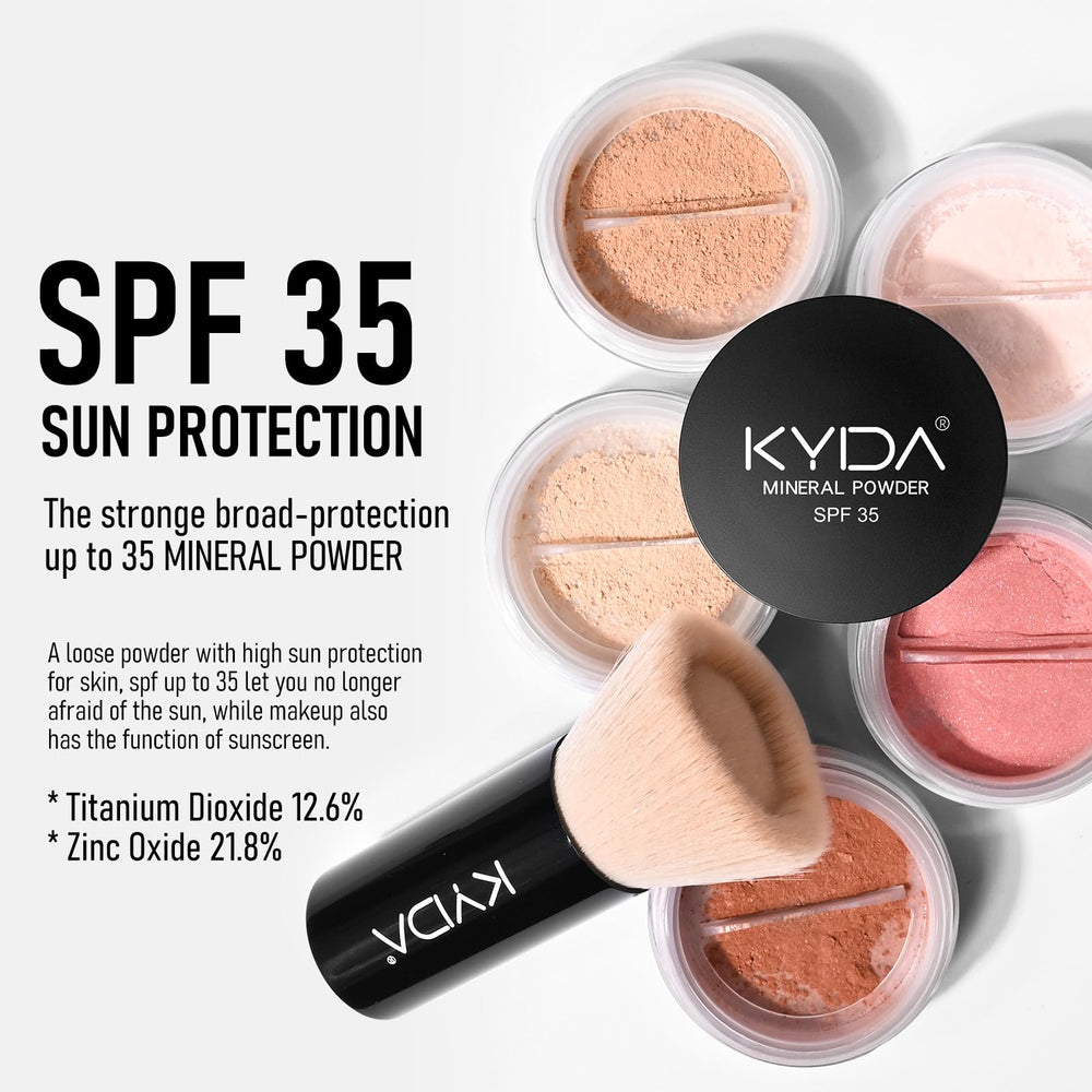 KYDA Mineral Powder Foundation lightweight texture blends invisibly for a smooth, breathable look.