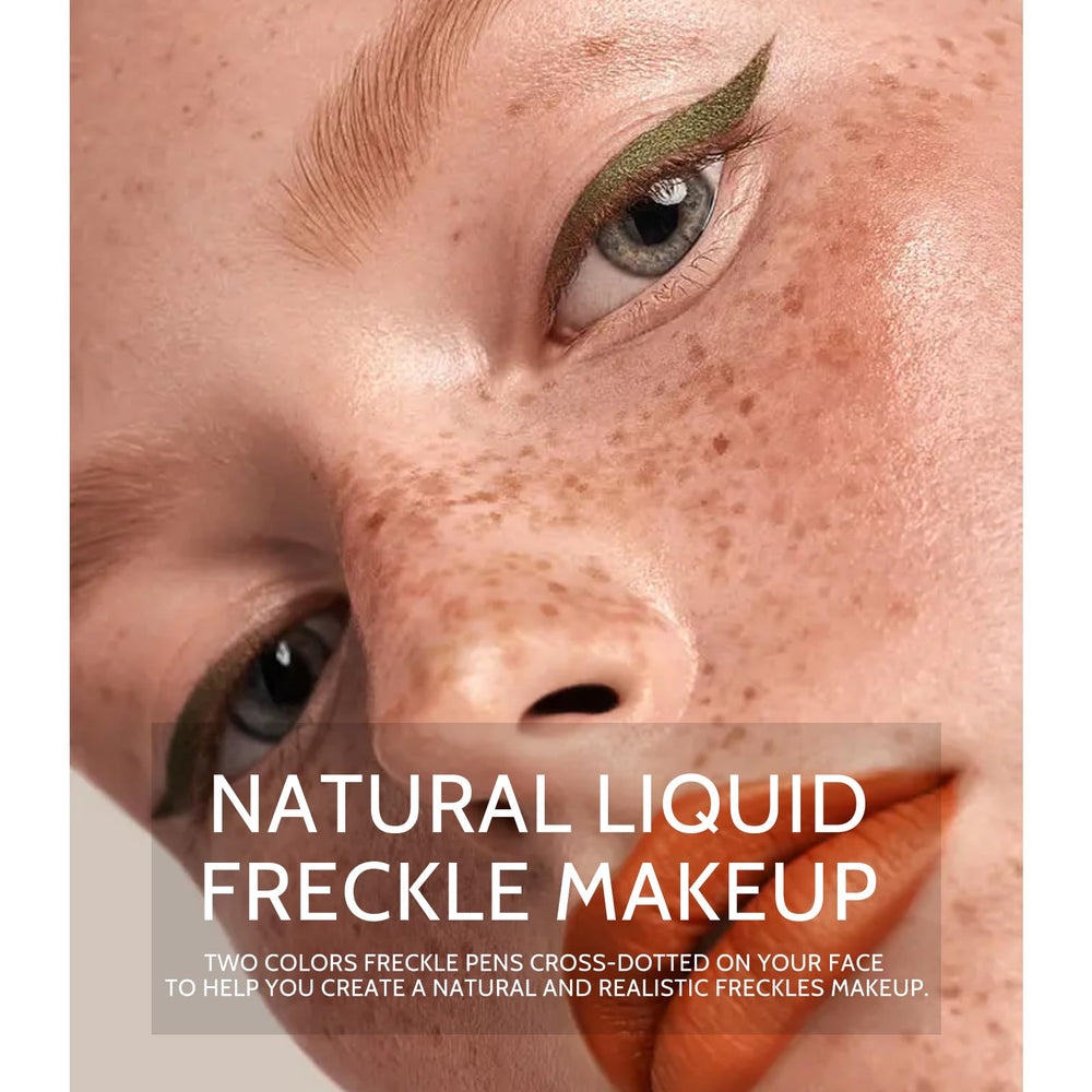 KYDA natural freckles on skin with two-tone ink for a subtle look.