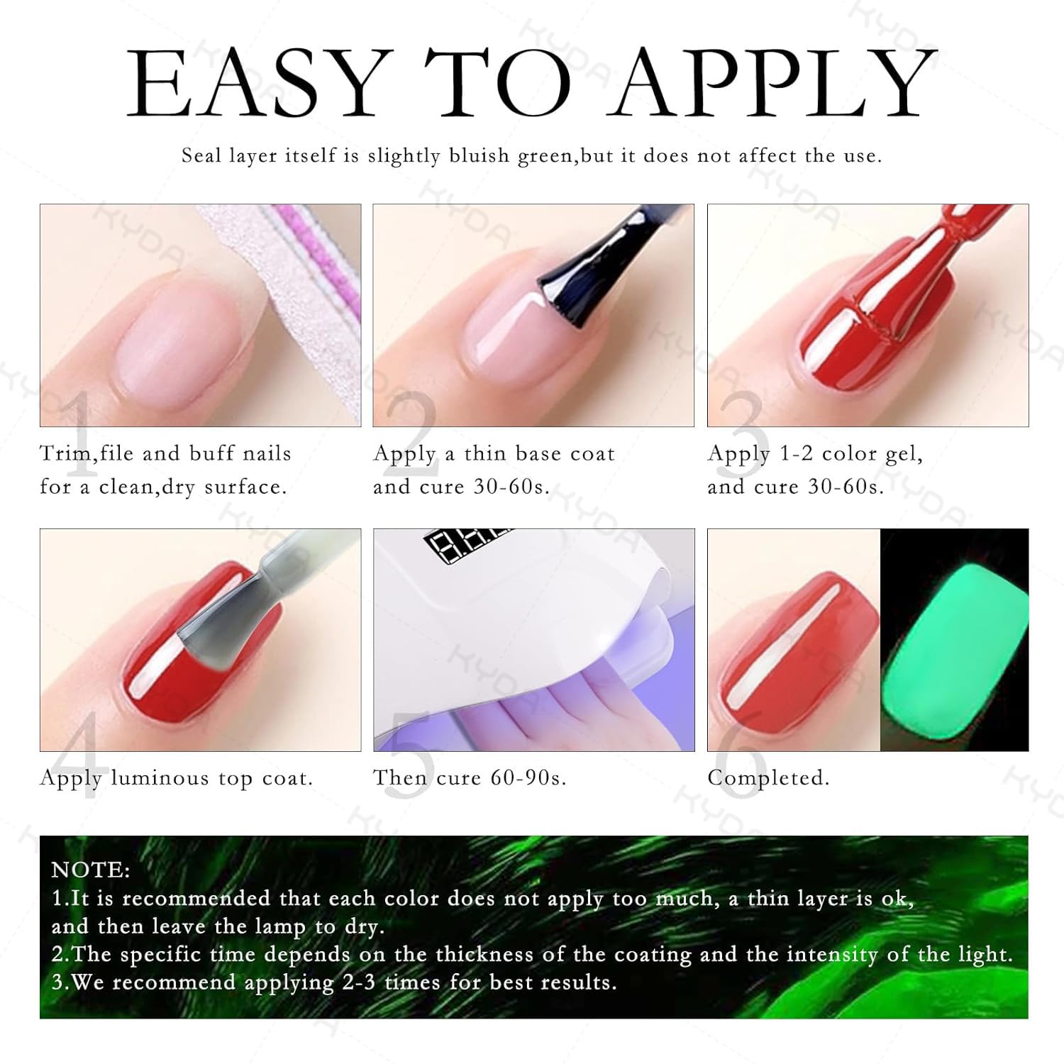 KYDA UV-LED ready glow topcoat for easy curing