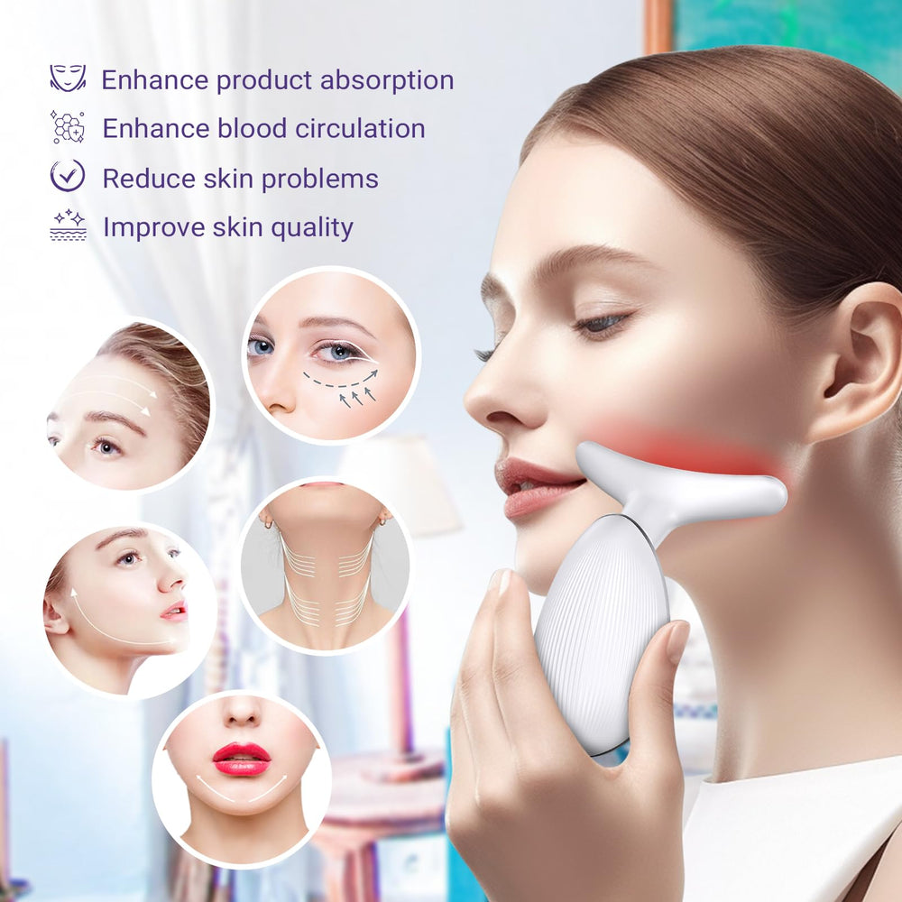 KYOTTANI massager resting on neck during self-care routine.