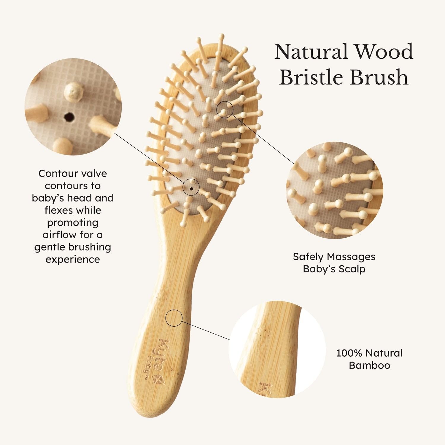 Kyte BABY bamboo comb gliding through soft curls.