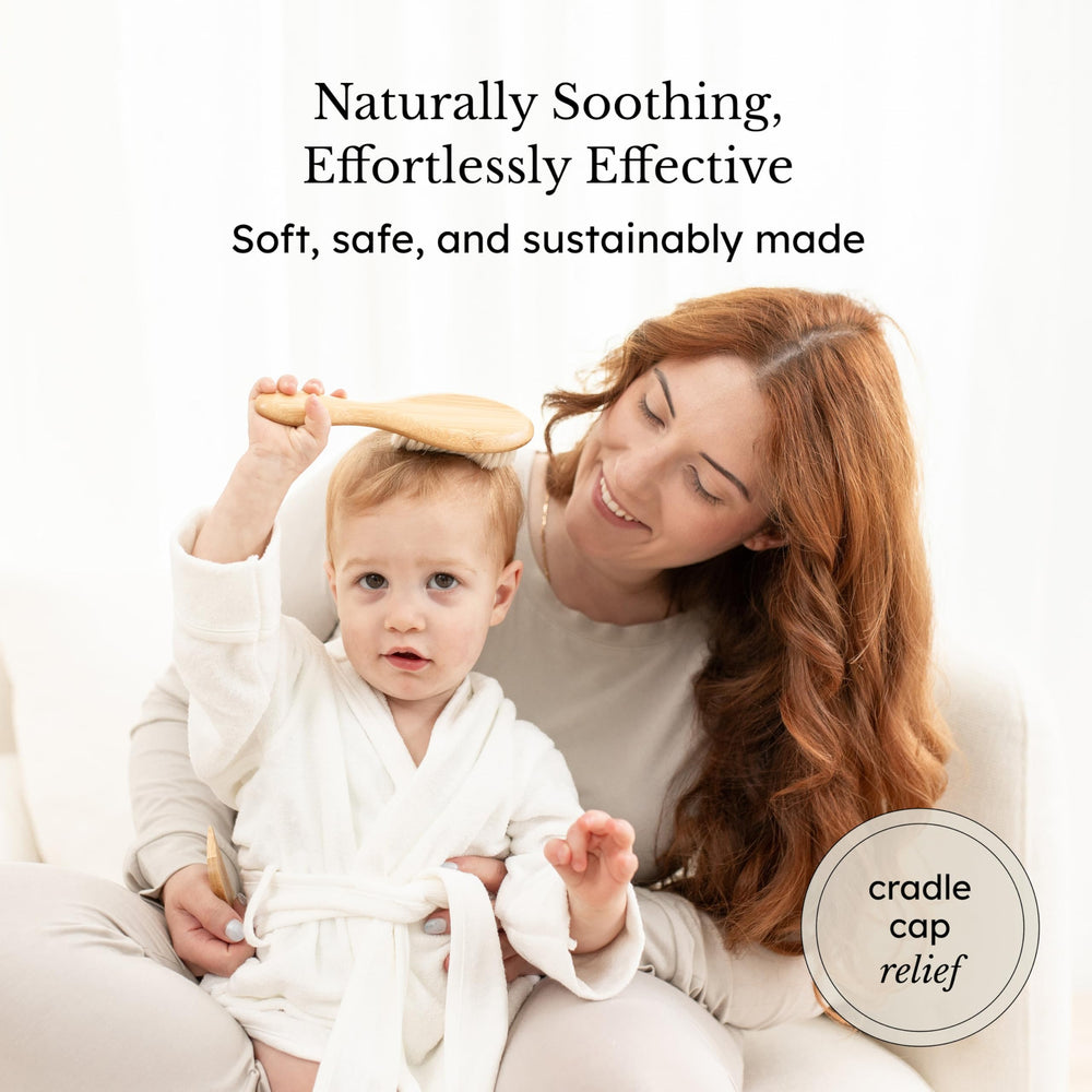 Kyte BABY brush set packaging closeup highlighting natural materials.