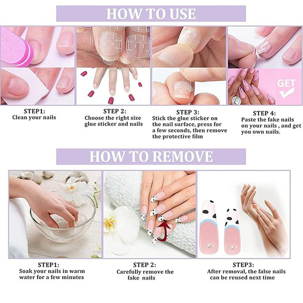 KZBTRBT kit uñas diy con pegatinas adhesivas