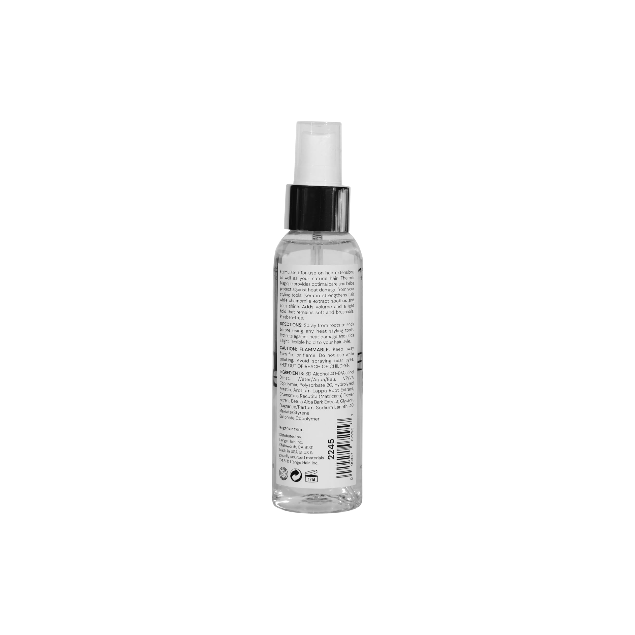 L'ANGE HAIR Thermal Magique bote en tocador, listo para uso diario con protección invisible.