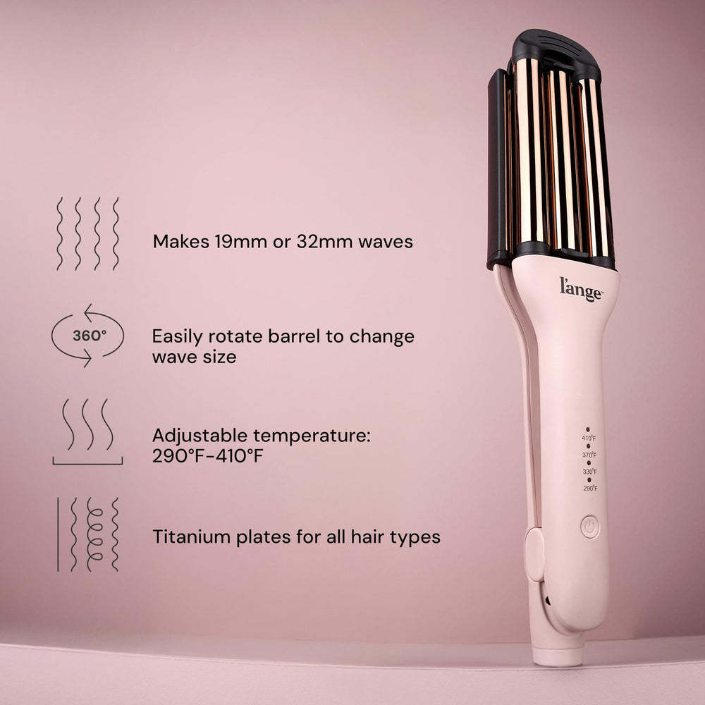 L'ANGE VersaWaver 19mm waves for tight, defined crimps that hold.