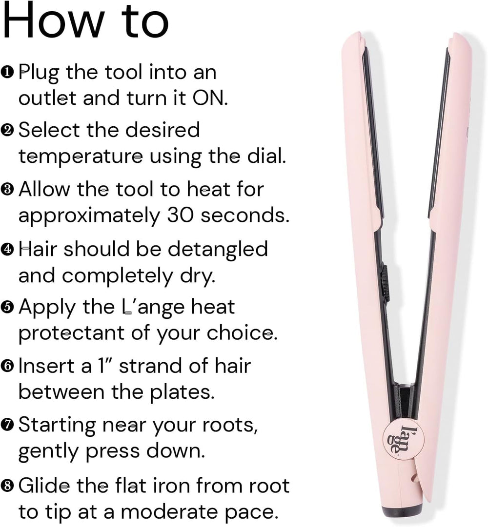 Blush color finish complements modern vanity and styling routines.