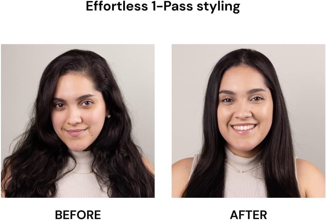 One-pass styling delivers quick results for busy mornings.