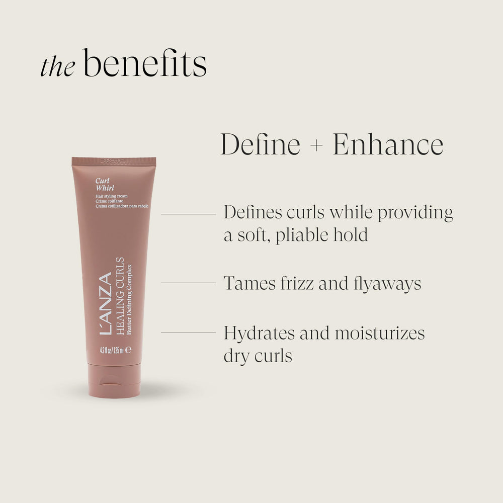 L’ANZA Curl Whirl Defining Creme applied on waves – enhances shape without stiffness.
