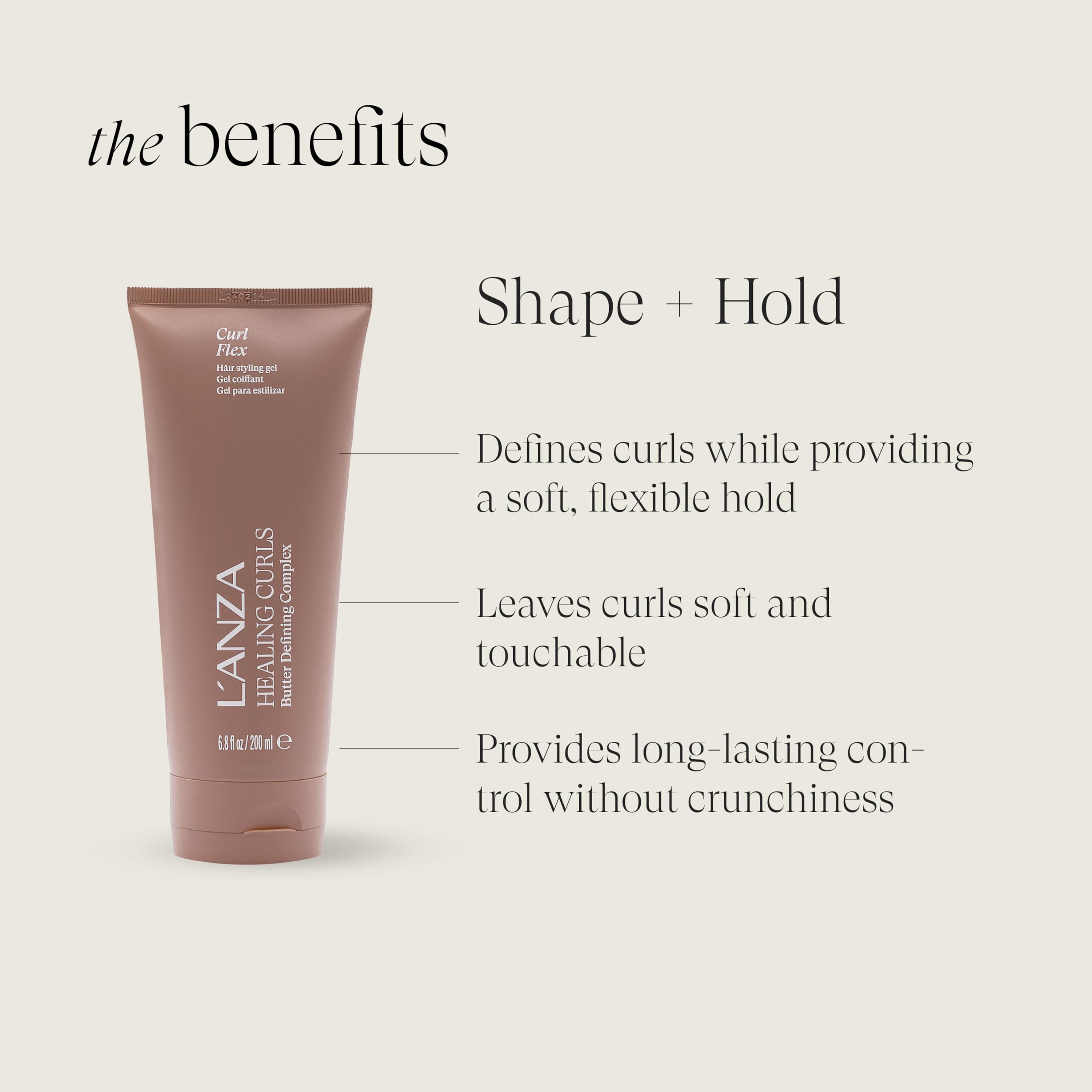 Damp curls being styled with Curl Flex Gel for natural definition