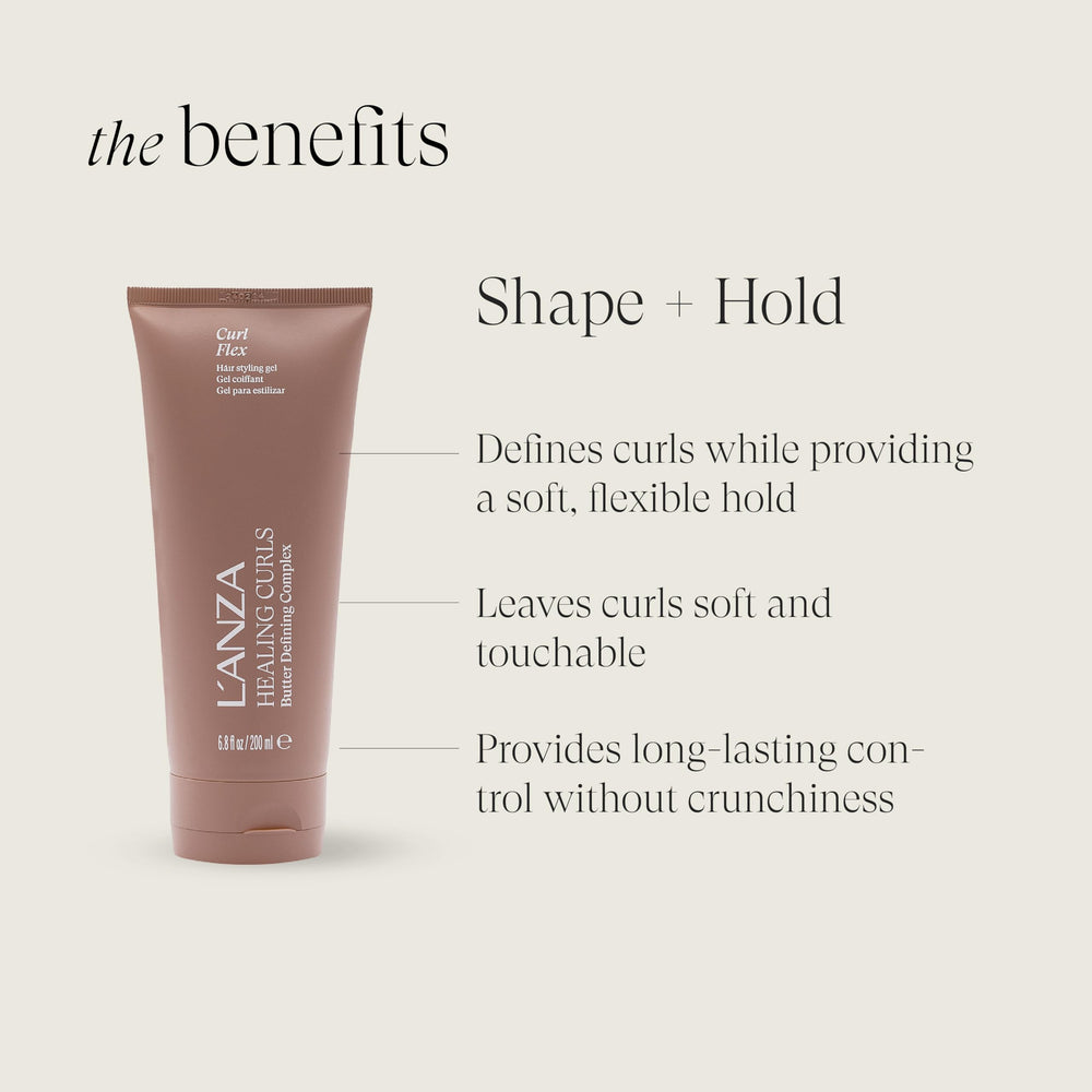 Damp curls being styled with Curl Flex Gel for natural definition