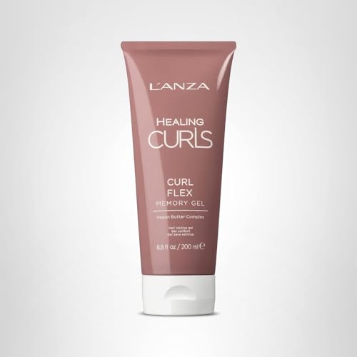 Premium curling care visuals with L’ANZA branding and gel bottle