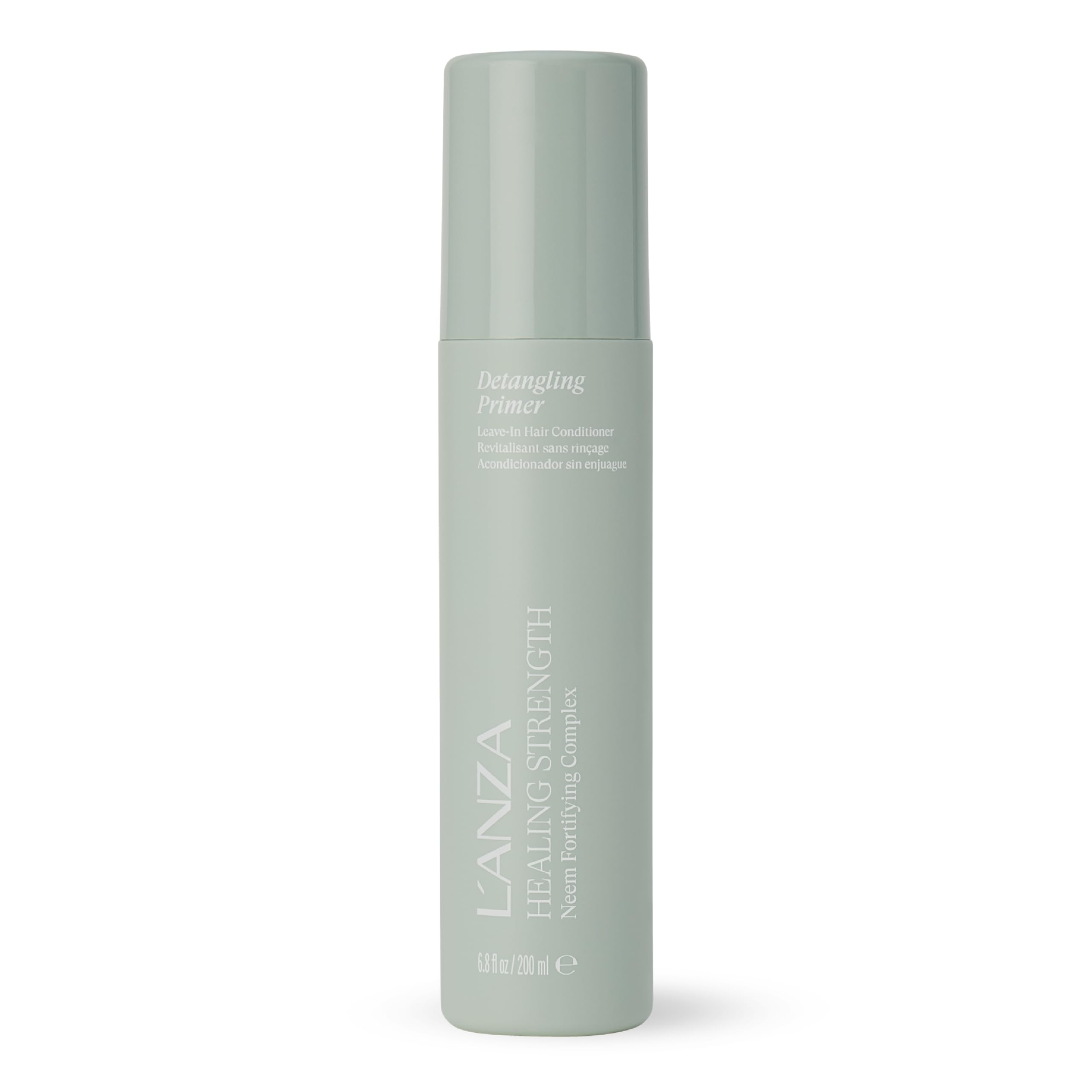 L’ANZA Healing Strength Detangling Primer bottle for detangling and lightweight hydration