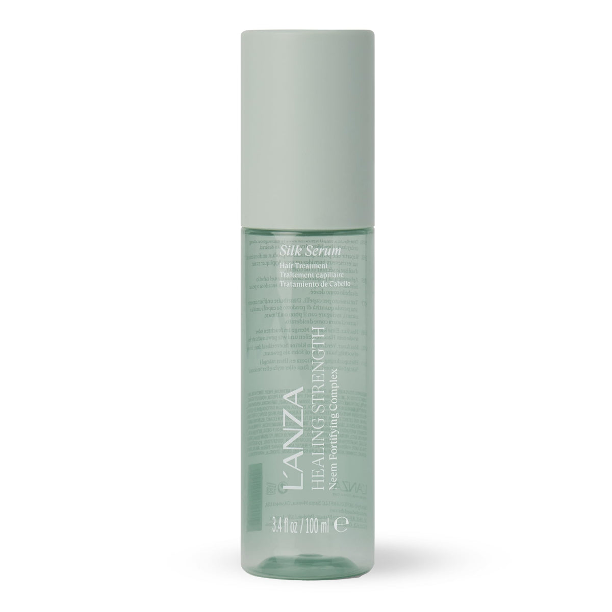 L’ANZA Healing Strength Silk Serum bottle showing lightweight strength and shine