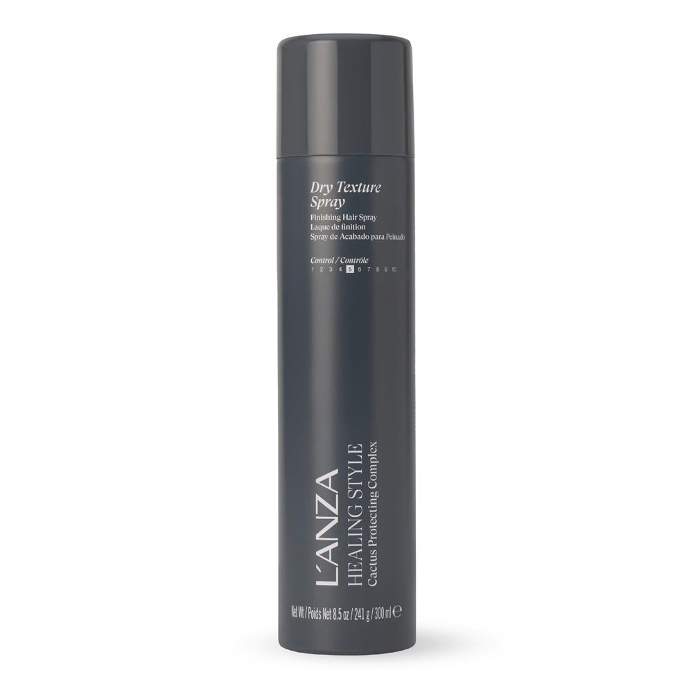 L’ANZA Healing Style Dry Texture Spray bottle shows volume with a natural matte finish.