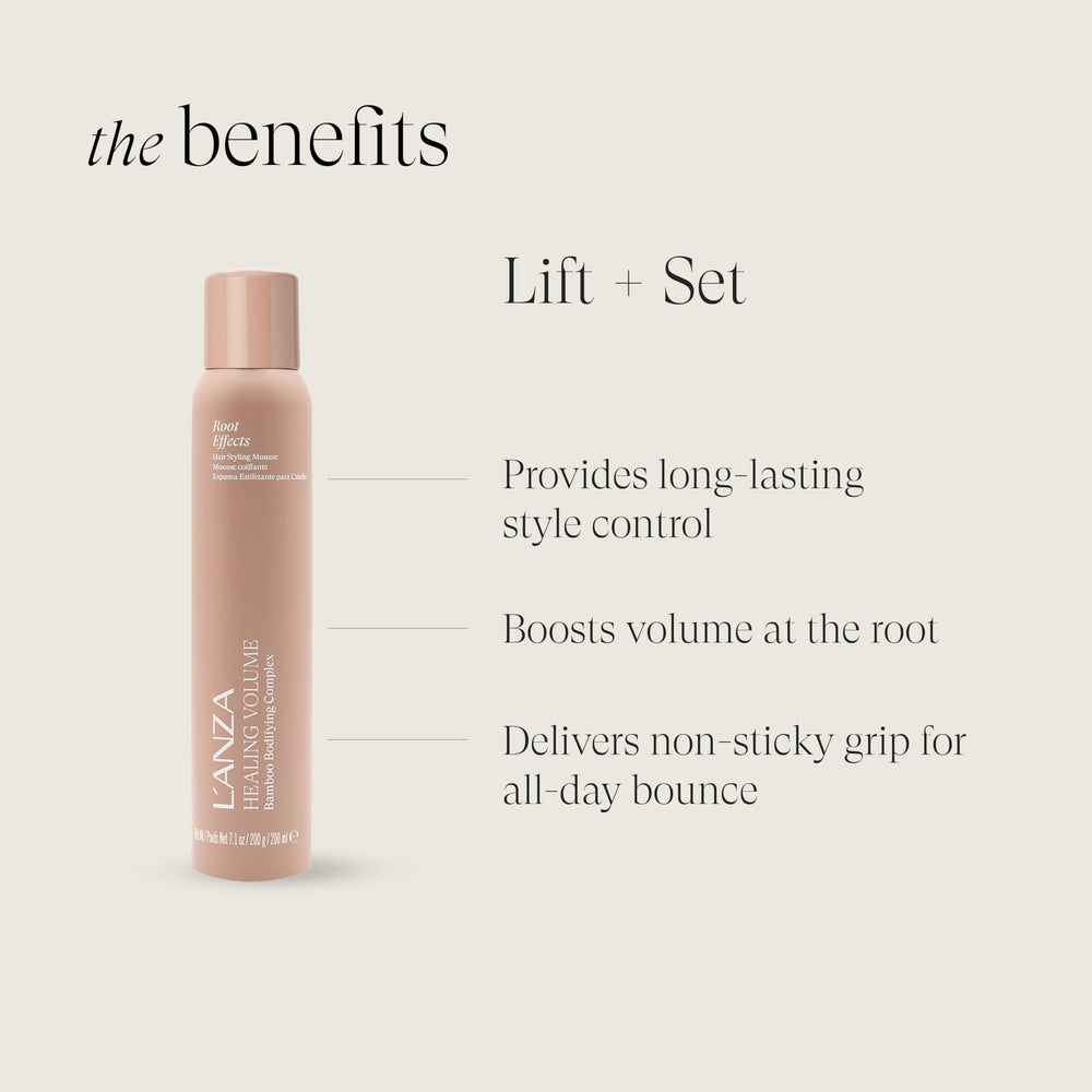 Close-up of smooth, voluminous roots after applying Root Effects.
