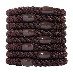 L. Erickson brown hair ties espresso 8-pack for secure, heavy ponytails.