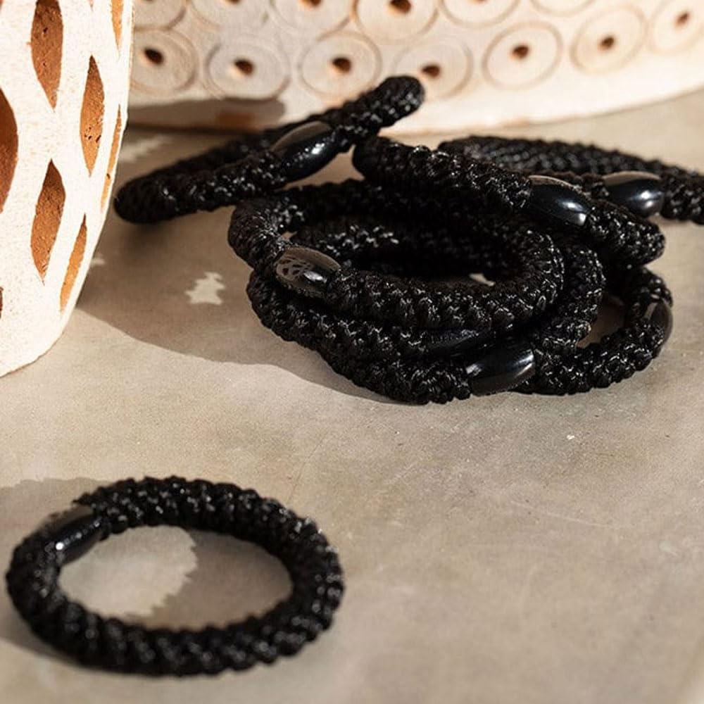 Gomas L. Erickson negras 8 piezas, look elegante diario