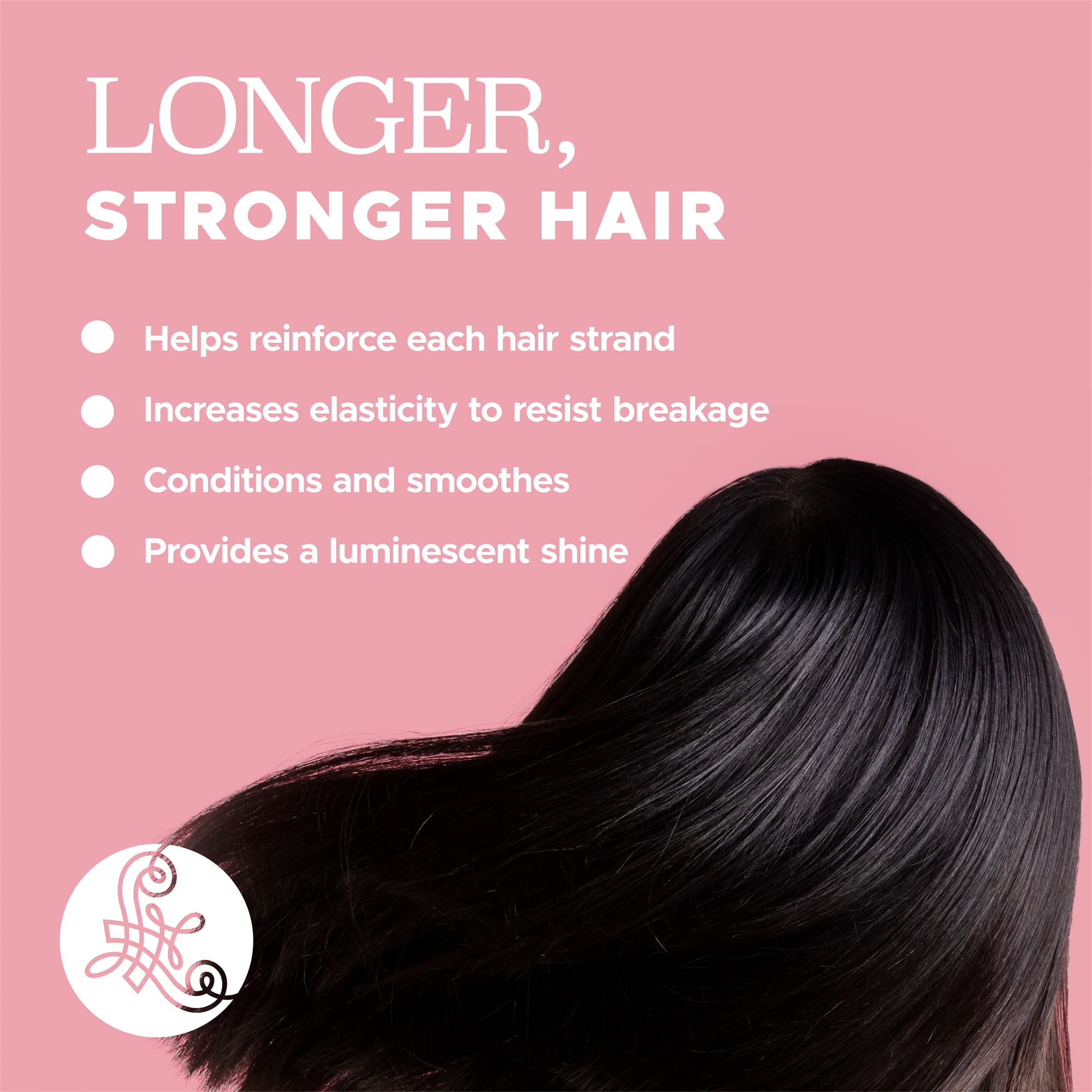 L LUSETA Aceite de Keratina aplicado en cabello húmedo para suavidad.