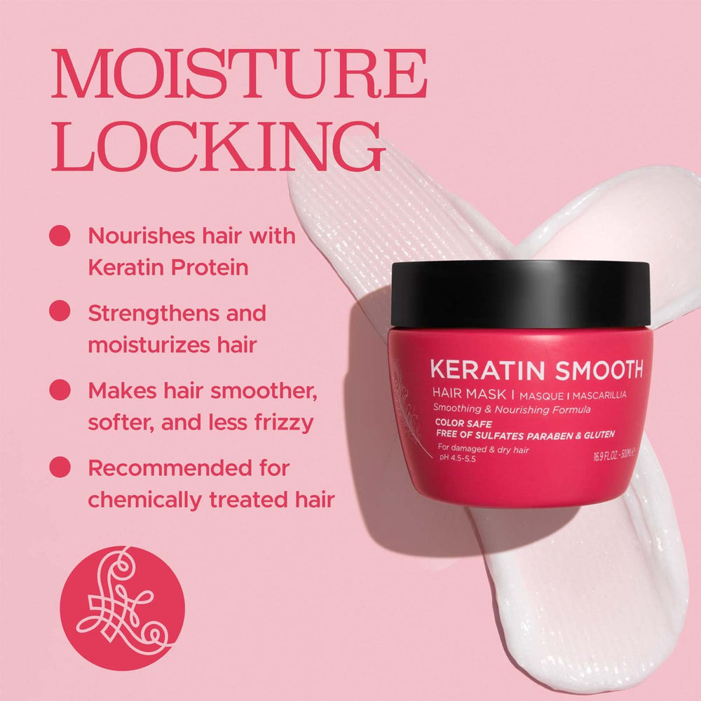 Cabello suave gracias a la Mascarilla de keratina suave L LUSETA tras enjuague.