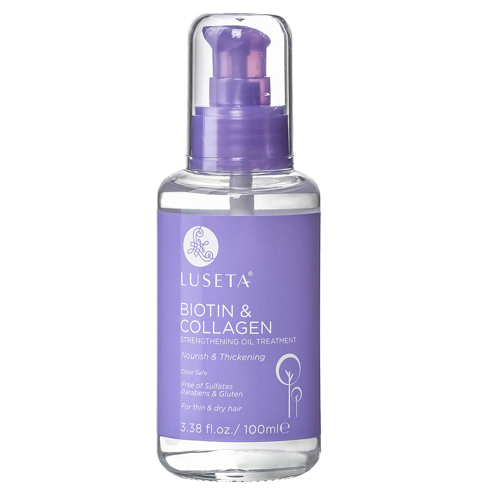 L LUSETA serum biotina y colágeno en frasco para cuidado diario capilar