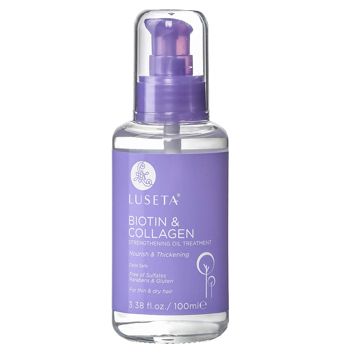L LUSETA serum biotina y colágeno en frasco para cuidado diario capilar