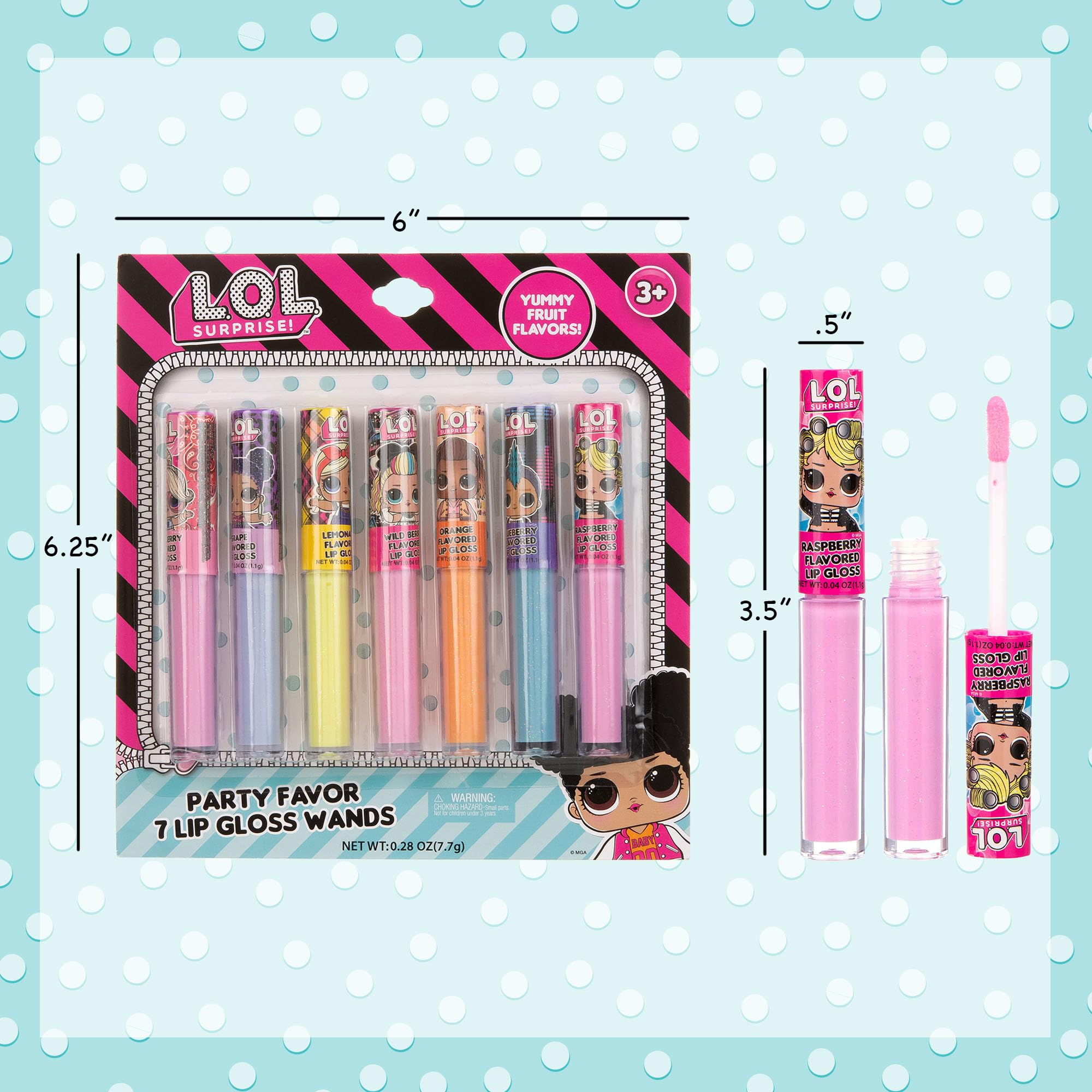 L.O.L Surprise! brillo labial sabor cereza silvestre, brillo sofisticado para fiestas