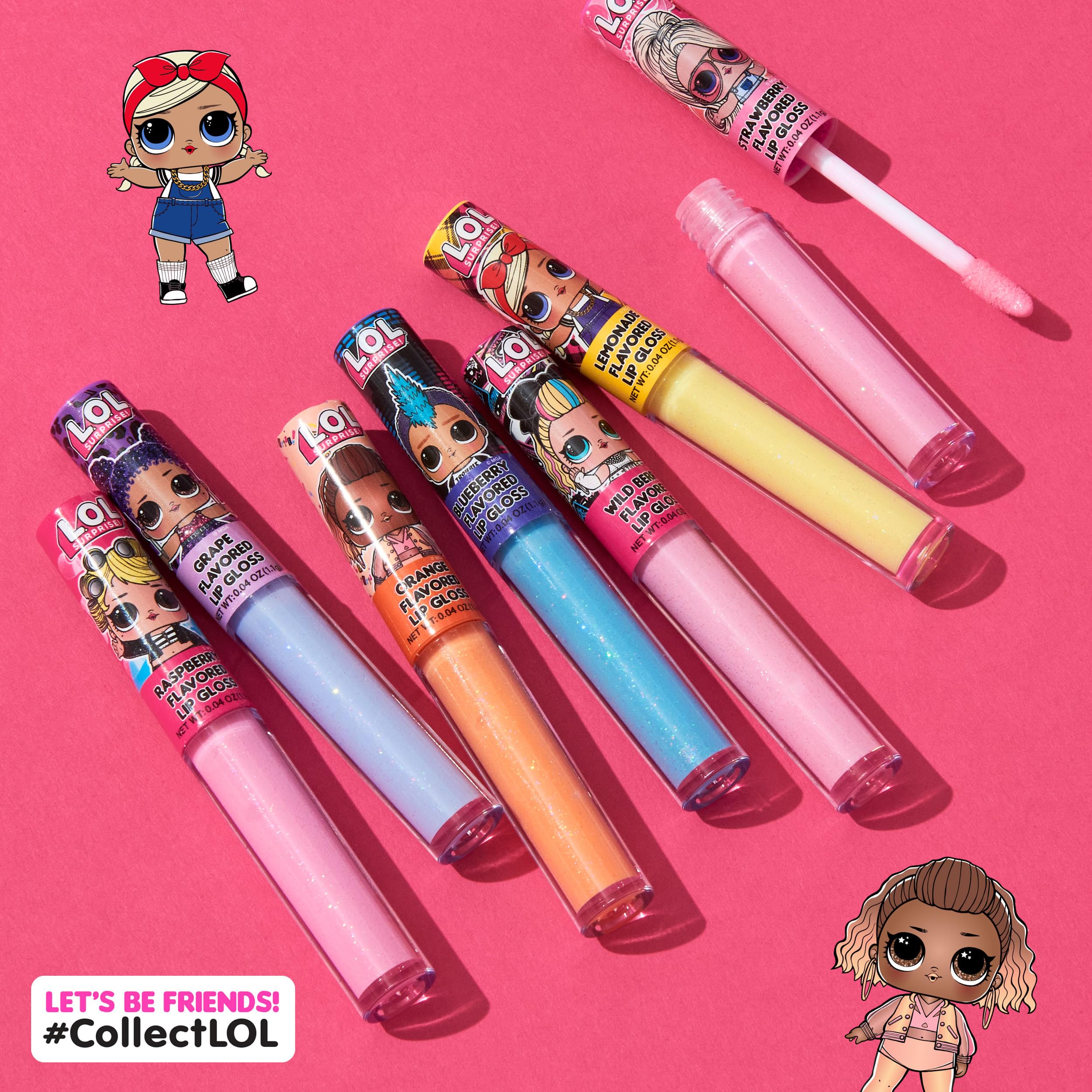 L.O.L Surprise! brillo labial sabor manzana, fragancia suave y brillo duradero