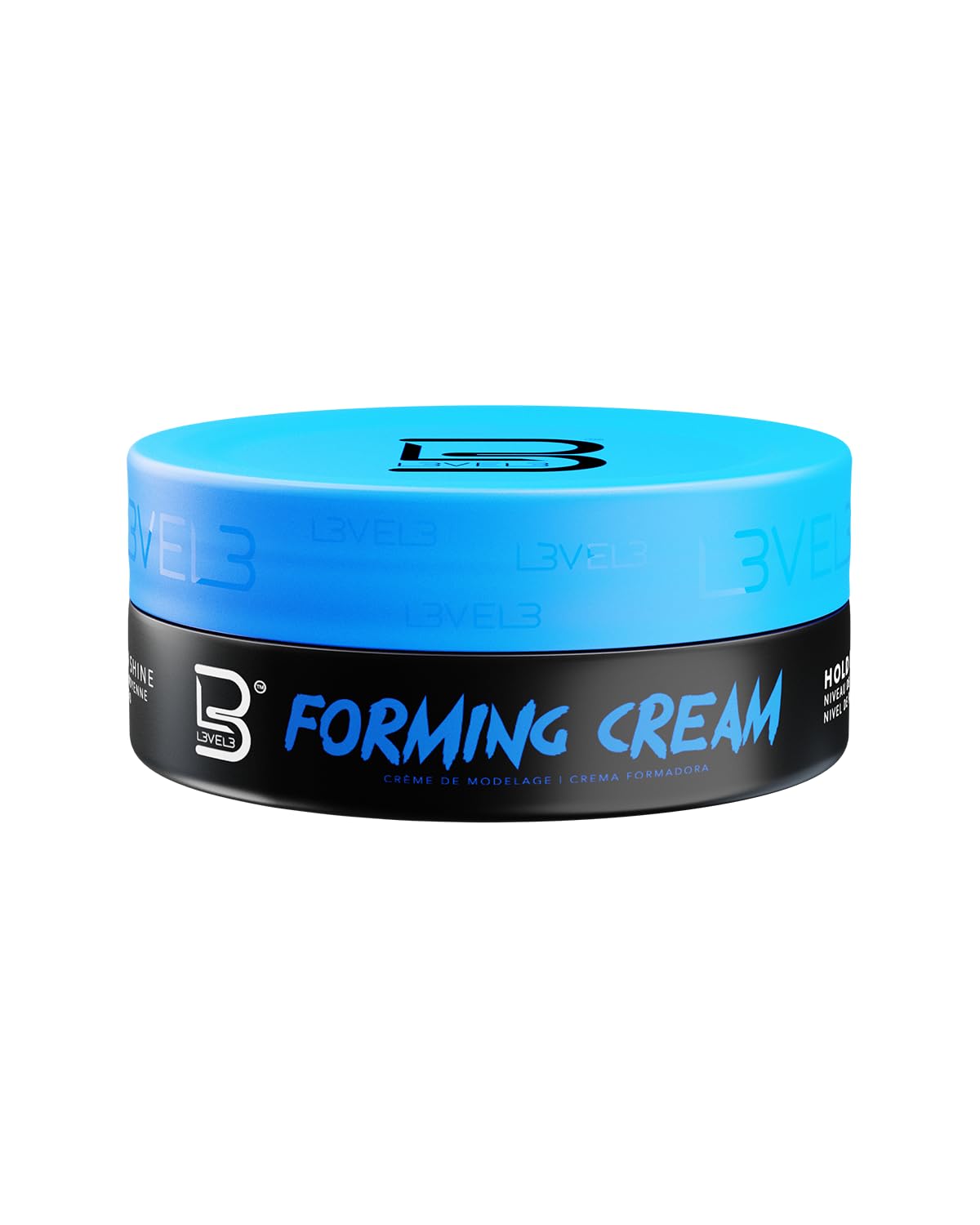 Crema modeladora L3 acabado natural, brillo medio para un look limpio.