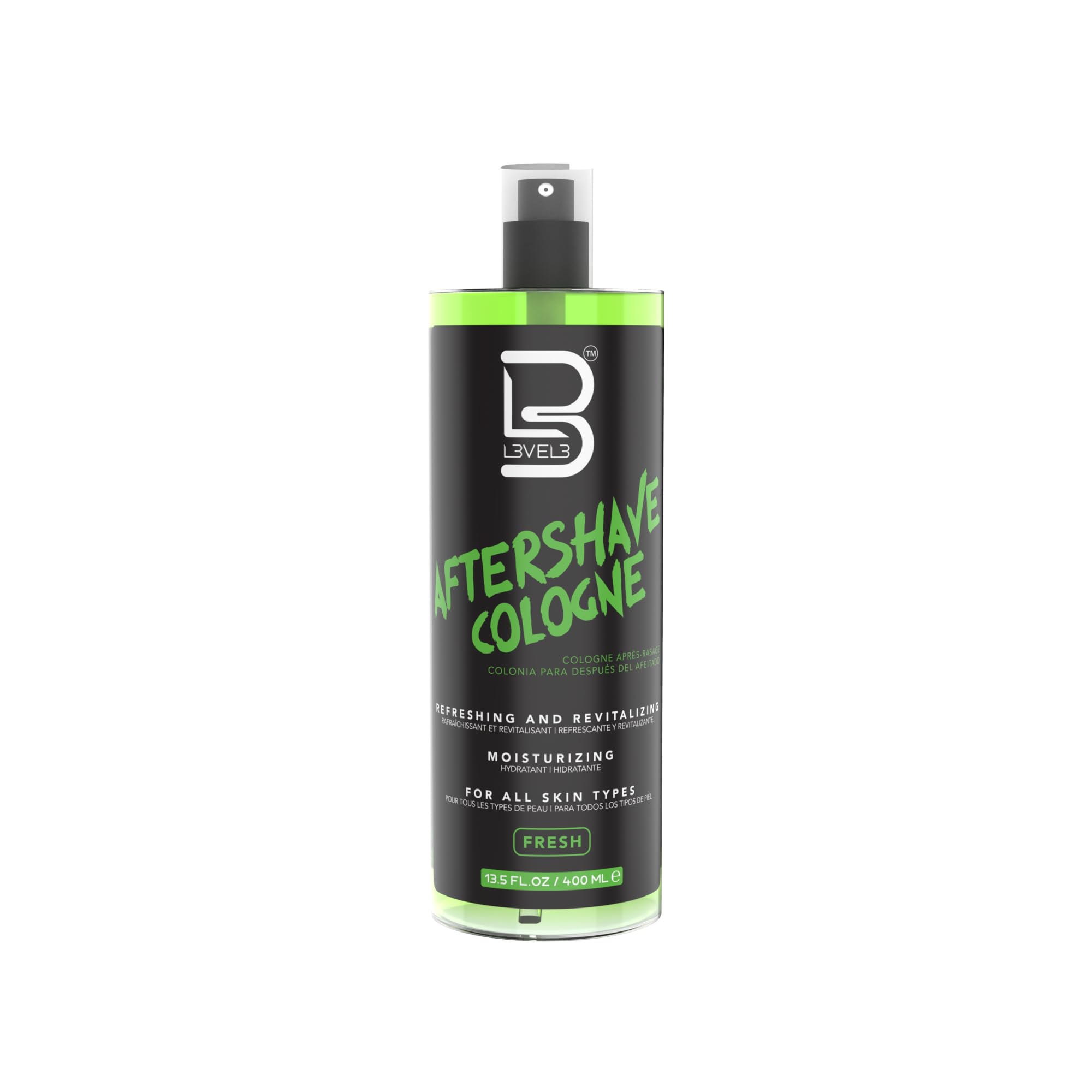 L3 Level 3 aftershave bottle front view shows premium moisturizing spray.