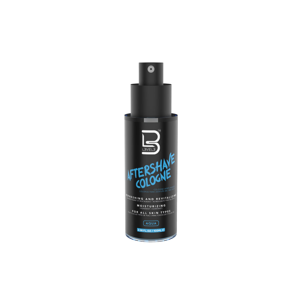 L3 Level 3 After Shave bottle pour demonstrates a clean, refreshing application.