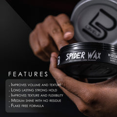 L3 Spider Wax textura: cuerpo y definición para peinados dinámicos.